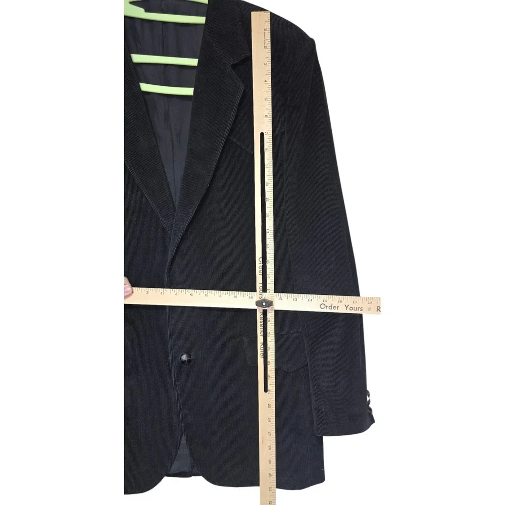 BRAD WHITNEY‎ Vintage Western Blazer Mens 40 Tall Black Corduroy Elbow Patch
